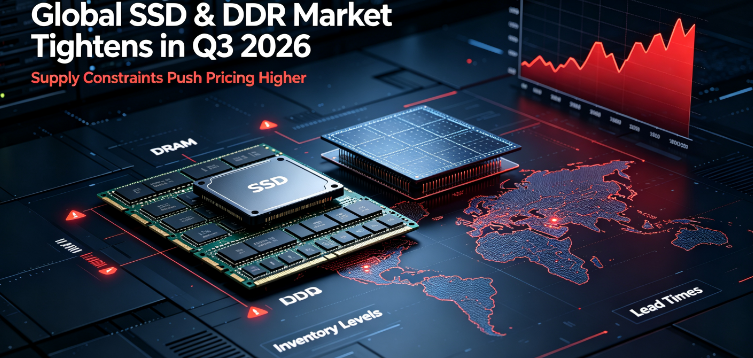 افزایش قیمت جهانی SSD و DDR در سه ماهه سوم 2026 در میان عرضه تنگاتنگ مبتنی بر هوش مصنوعی. GUDGA تامین پایدار را برای شرکای جهانی B2B حفظ می کند